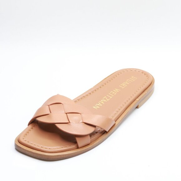 Stuart Weitzman Sierra Flat Sandal Tan 6.5 M - Picture 1 of 2